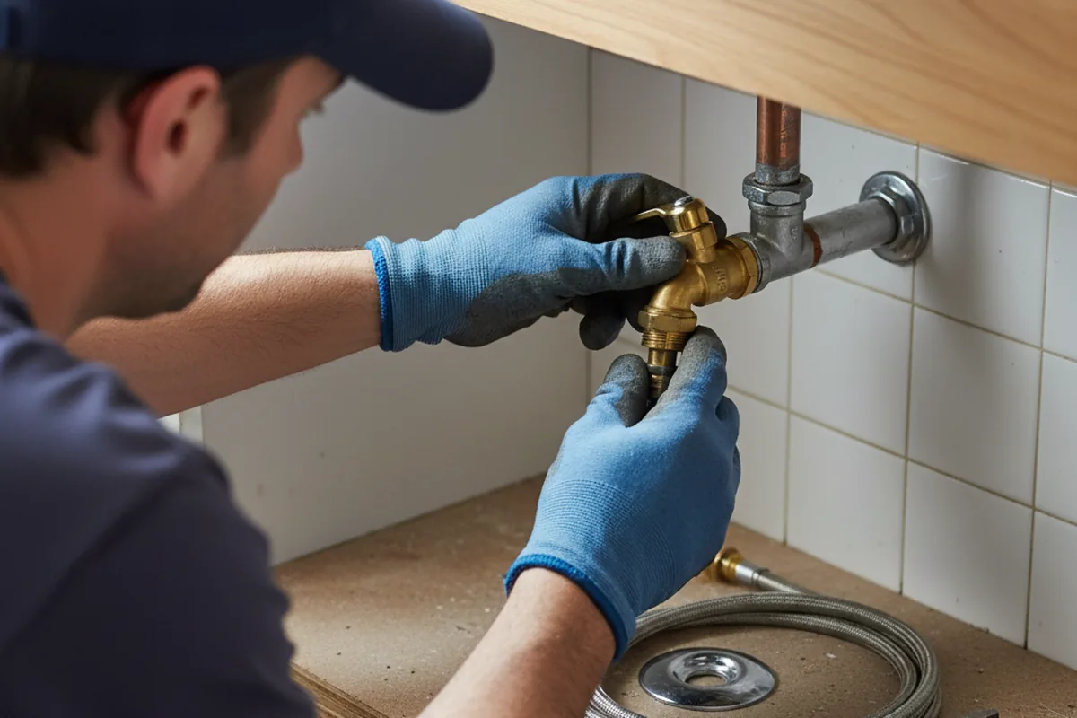 Shutoff valve and fitting work during Faucet and Fixture Repair in North Benton